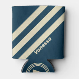 Retro Navy Fassade Drei Streifen mit Namen Dosenkühler