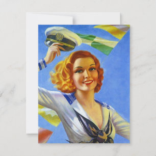 Retro Navy MILITÄRISCHE HEIMKEHR-Feier Einladung