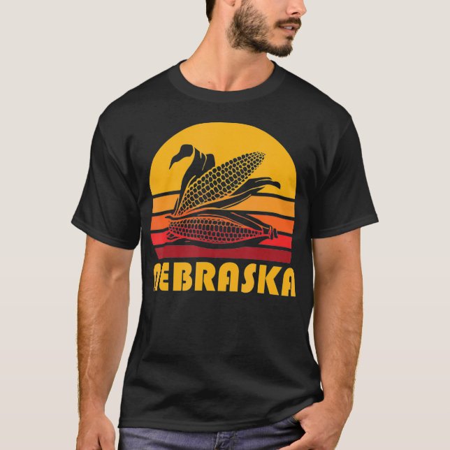Retro Nebraska Mais Vintag Mais Landwirtschaft T-Shirt (Vorderseite)