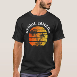 Retro Negril Jamaika Strand Sonnenuntergang T-Shirt