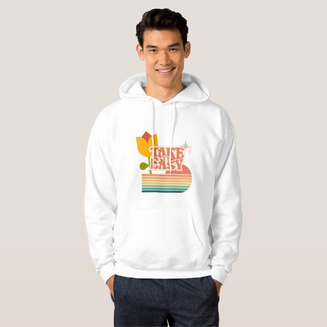 Retro NEHMEN SIE ES LEICHT Hoodie (Vorne ganz)