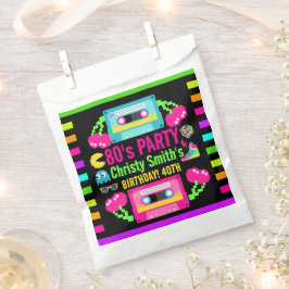 Retro Neon 80er Birthday Party Geschenktütchen