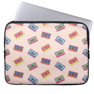 Retro Neon Audio-Kassettenbandmuster Laptopschutzhülle