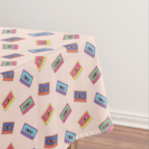 Retro Neon Audio-Kassettenbandmuster Tischdecke