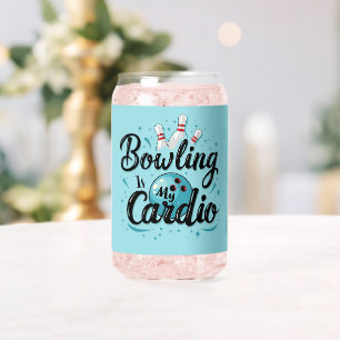 Retro Neon "Bowling ist mein Cardio" Lustiges Bow Dosenglas