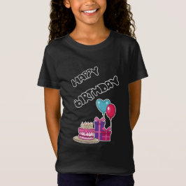 Retro Neon Bubble Text Happy Birthday  T-Shirt