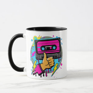 Retro Neon Cassette Vibes Tasse