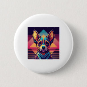 Retro-Neon-Chihuahua � Lebendige Synthwave-Hundeku Button