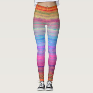 Retro Neon Colors Muster Leggings