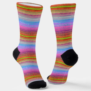 Retro Neon Colors Muster Socken