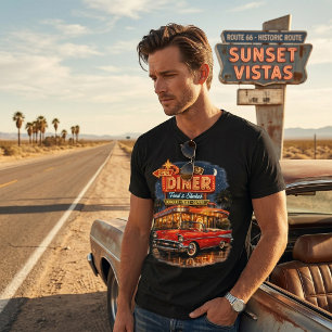 Retro-Neon-Diner der 1950er Jahre Klassisches Auto Tri-Blend Shirt