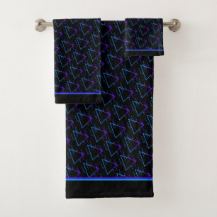 Retro Neon Geometric Muster 2 Badhandtuch Set