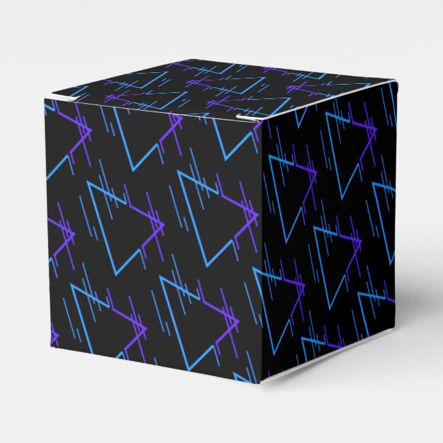 Retro Neon Geometric Muster 2 Cube Geschenkschachtel (Vorderseite)