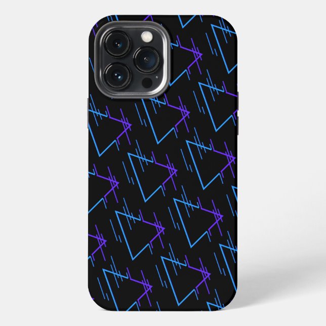 Retro Neon Geometric Muster 2 iPhone Hülle (Rückseite)
