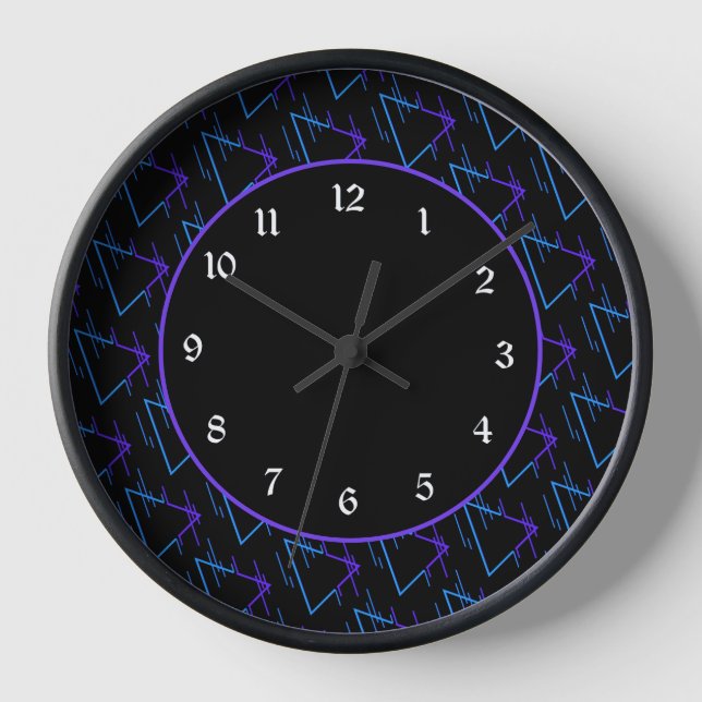 Retro Neon Geometric Muster 2 Uhr (Vorderseite)