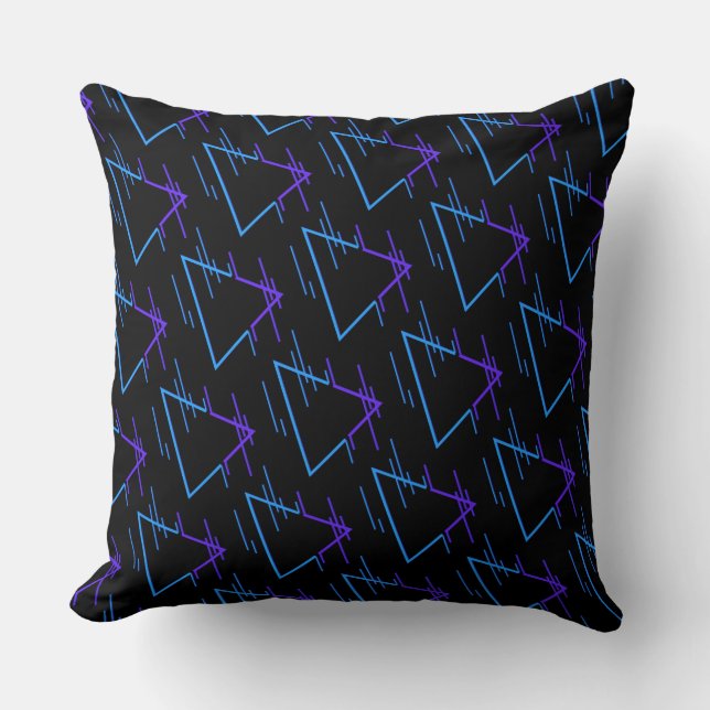 Retro Neon Geometric Muster Kissen (Vorderseite)