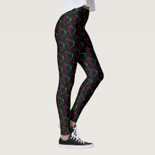 Retro Neon Geometric Muster Leggings