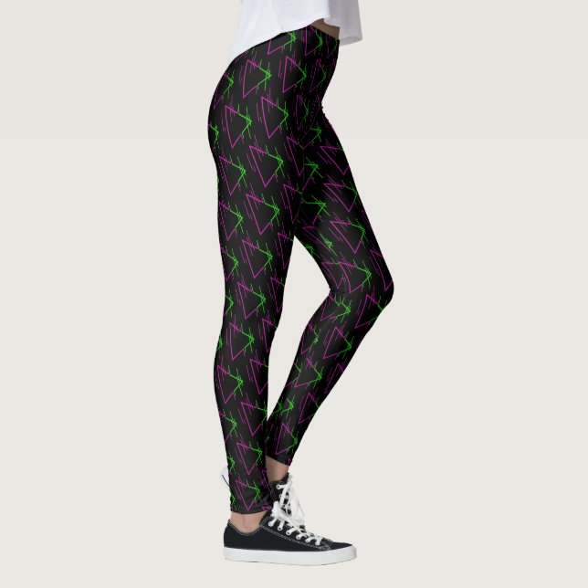 Retro Neon Geometric Muster Leggings (Rechts)
