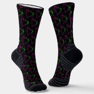 Retro Neon Geometric Muster Socken