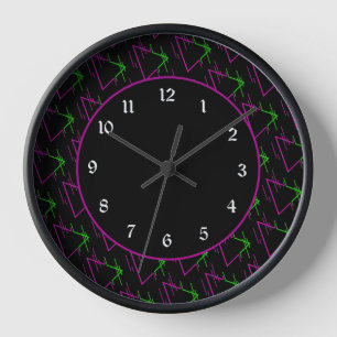 Retro Neon Geometric Muster Uhr