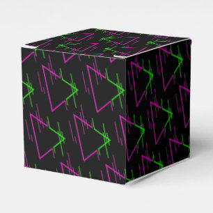 Retro Neon Geometric Pattern Cube Geschenkschachtel