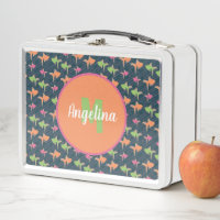 Retro Neon Goldfish Metal Lunch Box