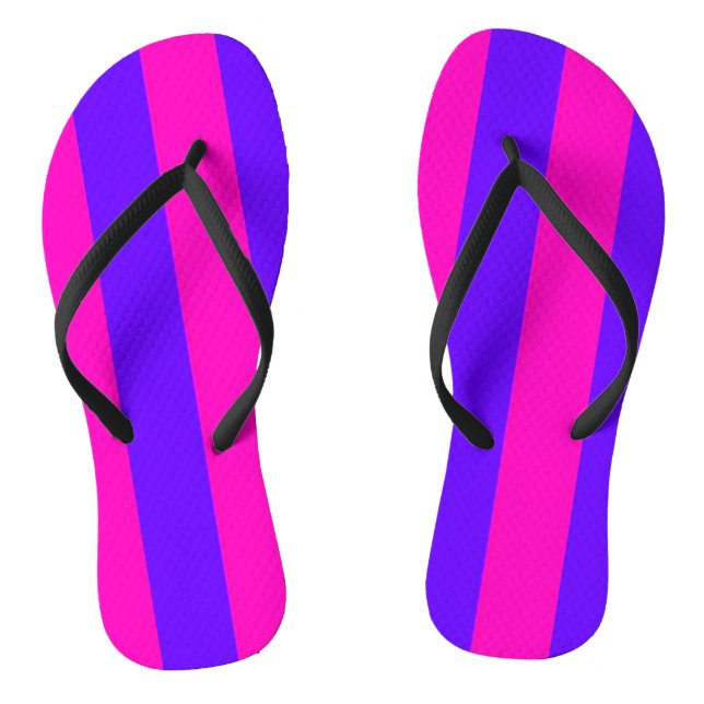 Retro Neon Hot Pink und Lila Flip Flops (Fußbett)