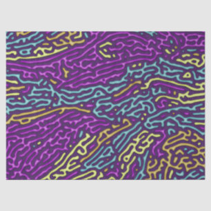 Retro Neon Maze Pattern - Arcade Ästhetik Seidenpapier