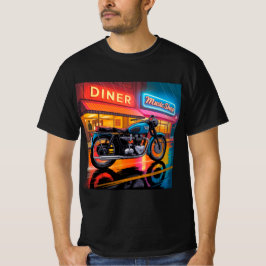 Retro Neon Motorcycle — Cafe Racer Men’s T-Shirt