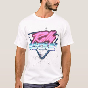 Retro Neon Rally Rocket Design T-Shirt