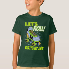 Retro Neon Roller Skaten Lasse Roll Birthday Boy T-Shirt