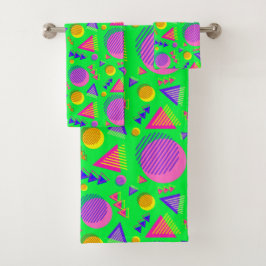 Retro-Neon-Stimmung Badhandtuch Set