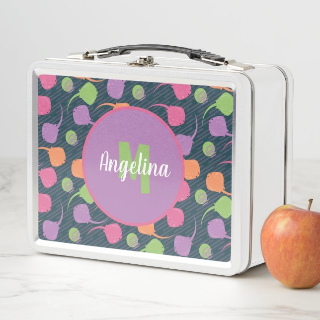 Retro Neon Stingray Metal Lunch Box (Beispiel)