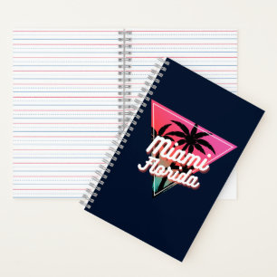 Retro Neon Sunset Palm Trees Miami Florida Notizbuch