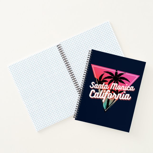 Retro Neon Sunset Palme Trees & Spa Notizbuch (Innenseite)