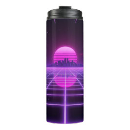 Retro-Neon-Synthwave-Unendlichkeit-Gitter-Thermal- Thermosbecher