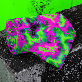 Retro Neon Tie-Dye Custom Necktie Krawatte