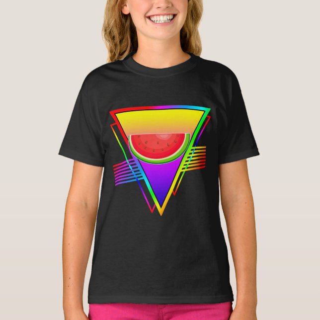 Retro Neon Watermelon T-Shirt (Vorderseite)