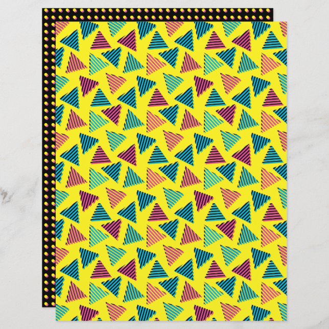 Retro Neon Yellow Black Pattern der 80er/90er Jahr (Vorne/Hinten)