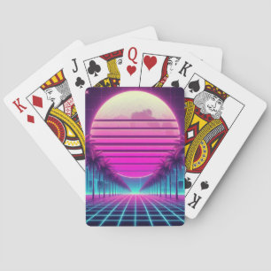 Retro, Neonmoon/Palmen im 80er Spielkarten