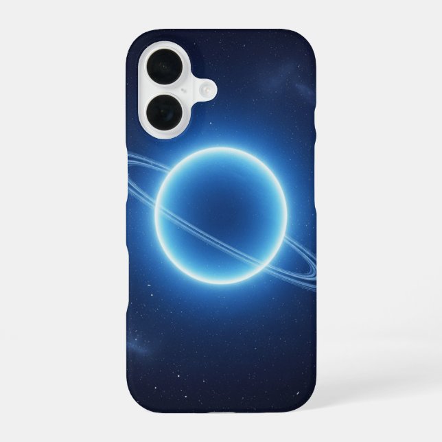Retro Neptun-Glanz iPhone 16 Hülle (Rückseite)