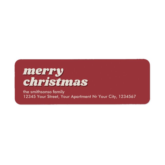 Retro neue Adresse frohe Weihnachten (Vorne)