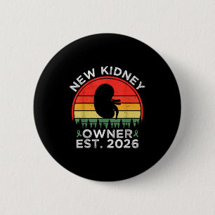 Retro-Neuer Nierenbesitzer Est. 2026 Nierentranspl Button