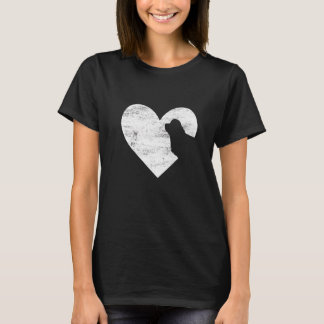 Retro Neufundland Hund Herz Valentinstag Hund L T-Shirt