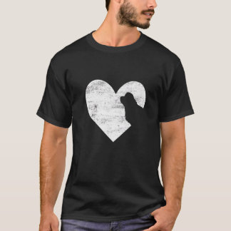 Retro Neufundland Hund Herz Valentinstag Hund L T-Shirt