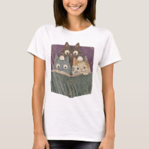 Retro Neugierige Lesekatzen Grafik T-Shirt, Bücher