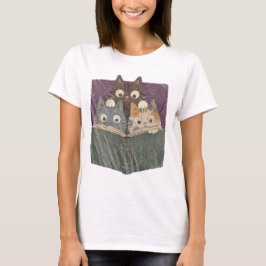 Retro Neugierige Lesekatzen Grafik T-Shirt, Bücher T-Shirt