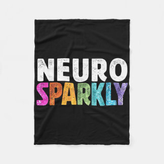 Retro Neurodivergent Neuro Funkelnd Autismus Spekt Fleecedecke