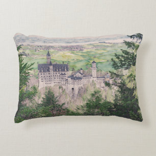 Retro Neuschwanstein Schloss in Deutschland Dekokissen