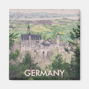 Retro Neuschwanstein Schloss in Deutschland Magnet